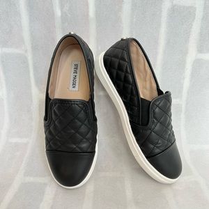 Steve Madden Women's Slip On Quilted Black Sneaker Shoes